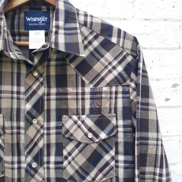 Vintage Wrangler Pearl Snap Shirt Western - Picture 3 of 5